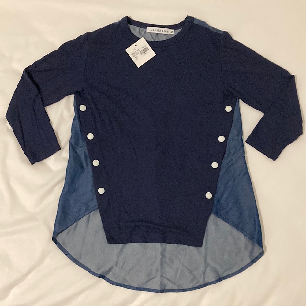 Navy Blue and Denim Women’s Shirt